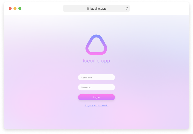 browser showing a beautifully designed login screen