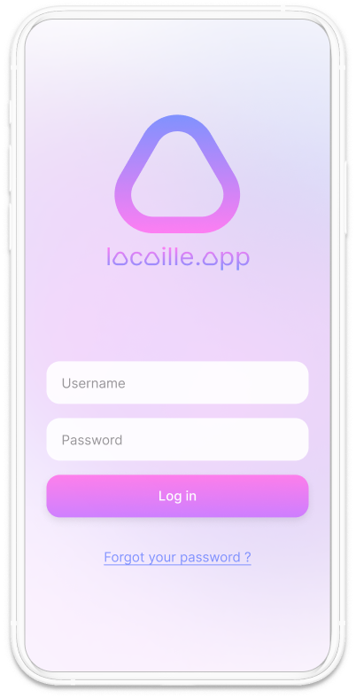 mobile device showing a beautifully designed login screen