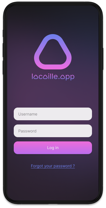 mobile device showing a beautifully designed login screen